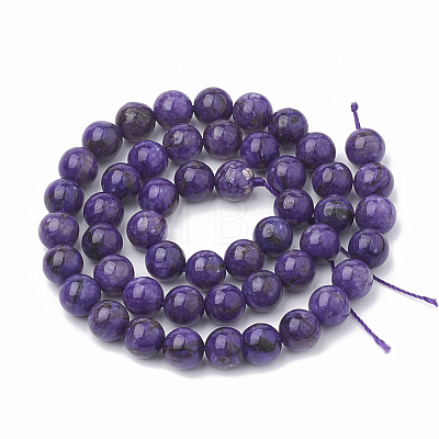 Natural Chalcedony Beads Strands G-S333-6mm-011-1