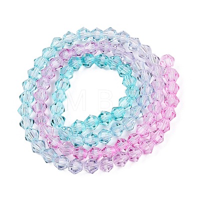 Gradient Color Baking Painted Glass Bead Strands DGLA-A039-T2mm-A05-1