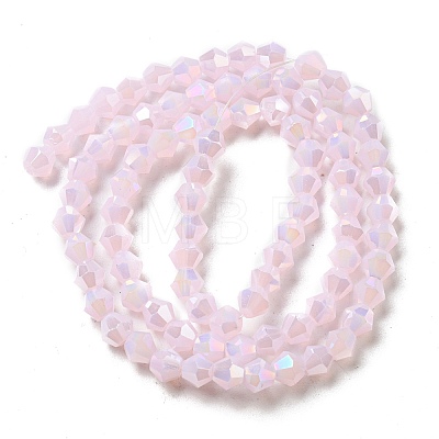 Imitation Jade Electroplate Glass Beads Strands GLAA-F029-J4mm-A02-1