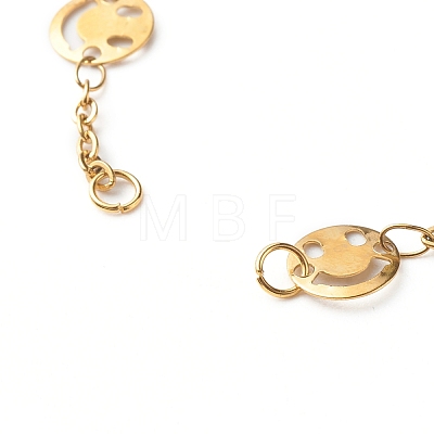 304 Stainless Steel Smile Link Chains Bracelet Making AJEW-JB01039-01-1