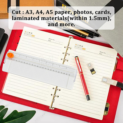 Plastic & Stainless Steel Mini A3 Paper Cutter DIY-WH0569-15-1