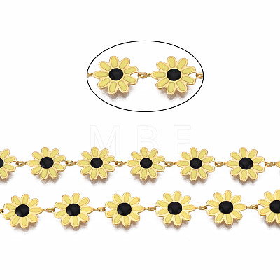 304 Stainless Steel & Enamel Link Chains CHS-Q004-001G-NF-1