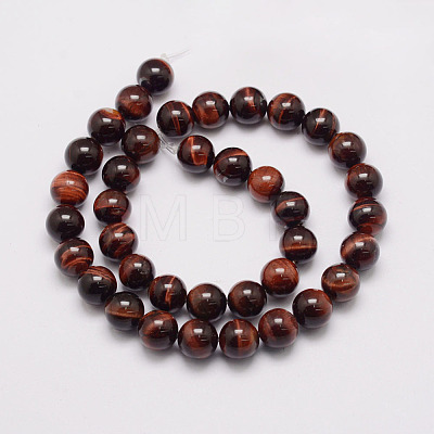 Natural Tiger Eye Bead Strands G-P230-13-14mm-1