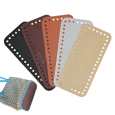   5Pcs 5Colors PU Leather Rectangle Bag Bottom PURS-PH0001-09-1