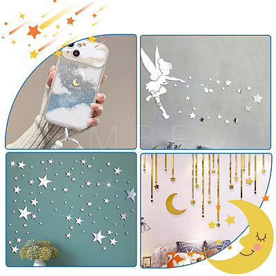   200Pcs 2 Style Acrylic Wall Stickers FIND-PH0010-80-1
