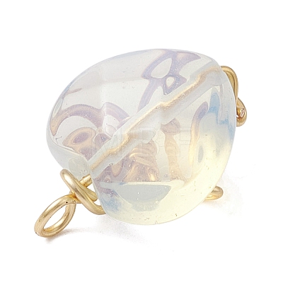 Opalite Copper Wire Wrapped Pendants PALLOY-JF02599-01-1