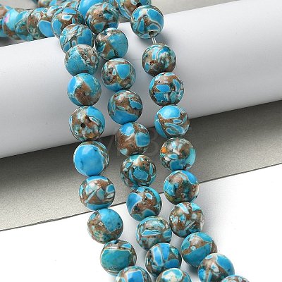 Dyed Synthetic Imperial Jasper Beads Strands G-C168-02B-1