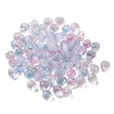 Electroplate Transparent Glass Beads GLAA-A045-05G-1