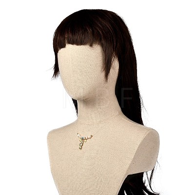 Sea Horse & Shell Pendant Necklace for Teen Girl Women NJEW-JN03716-1