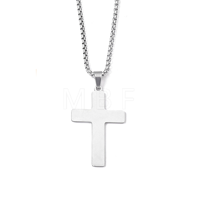 201 Stainless Steel Pendant Necklaces for Man NJEW-Q336-03C-P-1