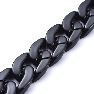 Handmade Opaque Acrylic Curb Chains X-AJEW-JB00564-02-1