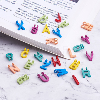 Craftdady 52Pcs Spray Painted Alloy Alphabet Links Connectors FIND-CD0001-06-1