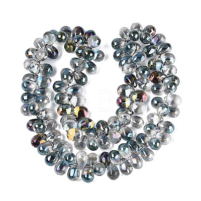 Electroplate Baking Paint Transparent Glass Beads Strands GL-N005-02A-C09-1