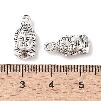 Tibetan Style Alloy Buddha Head Pendants X-TIBEP-M031-05AS-1