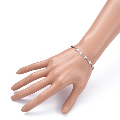 304 Stainless Steel Heart Link Chain Bracelets BJEW-JB05615-1