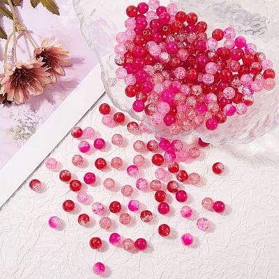 300Pcs 6 Colors Spray Painted Crackle Glass Beads CCG-SZ0001-11A-1