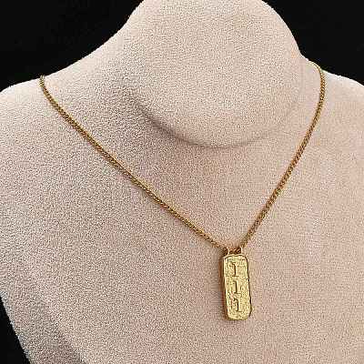 304 Stainless Steel Rectangle Number Pendant Necklaces NJEW-D300-01G-01-1