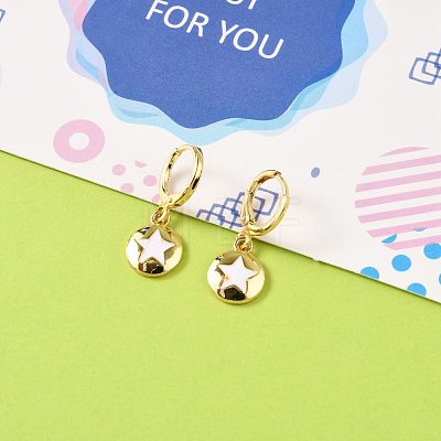 Brass Huggie Hoop Earrings EJEW-JE04324-03-1