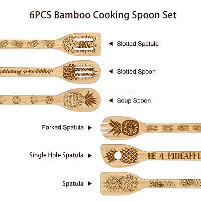 6Pcs Bamboo Spoons & Knifes & Forks AJEW-WH0411-002-1