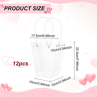 Valentine's Day Trapezoid PP Plastic Gift Bags ABAG-WH0040-10B-1