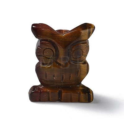 Natural Tiger Eye Owl Healing  Figurines DJEW-Z005-01A-1