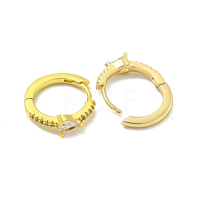 Brass Micro Pave Cubic Zirconia Hoop Earring EJEW-C088-24G-01-1