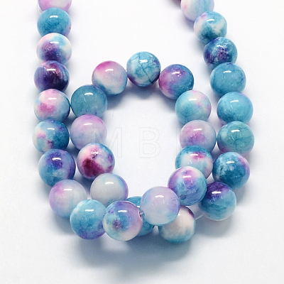 Natural Dyed Persian Jade Gemstone Bead Strands G-R271-8mm-XP19-1