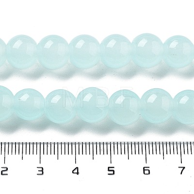 Imitation Jade Glass Round Beads Strands GLAA-A016-01C-1