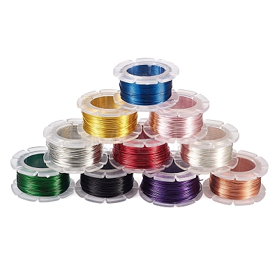 Yilisi 10Rolls 10 Colors Round Copper Craft Wire CWIR-YS0001-03B-1