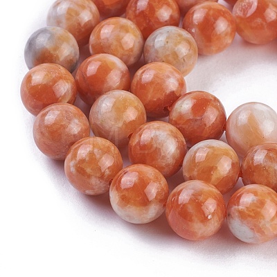 Natural Orange Calcite Beads Strands G-I247-10C-1
