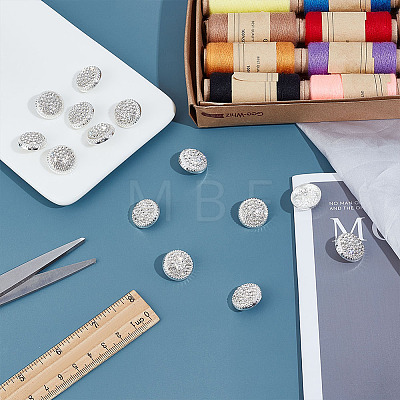 14Pcs 1-Hole Alloy Glass Shank Buttons BUTT-MA0001-16A-S-1