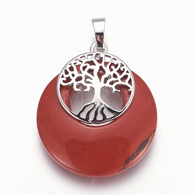 Natural Red Jasper Pendants G-F573-C16-1