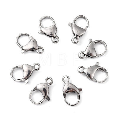 Tarnish Resistant Polished 304 Stainless Steel Lobster Claw Clasps STAS-R072-08A-1