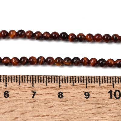 Dyed & Heated Natural Red Tiger Eye Bead Strands G-K146-50-3mm-01-1