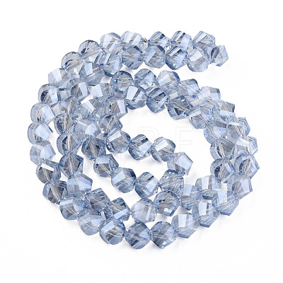 Electroplate Transparent Glass Beads Strands EGLA-N002-39-F02-1
