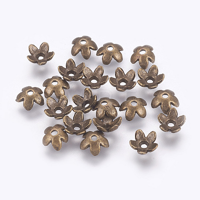 Tibetan Style Alloy Bead Caps X-MLF1225Y-NF-1