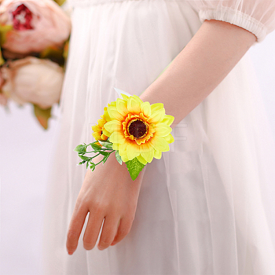 Silk Cloth Imitation Flower Wrist AJEW-CP0001-39-1