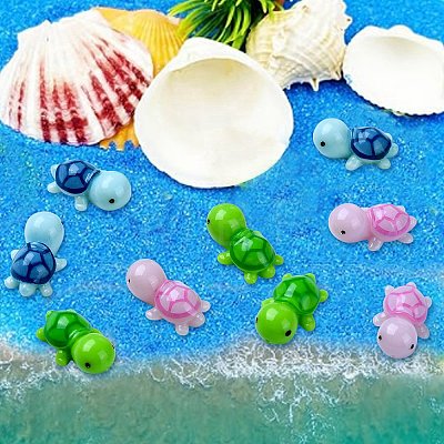 25Pcs 5 Styles Mini Tortoise & Duck Resin Display Decorations RESI-YW0001-61-1