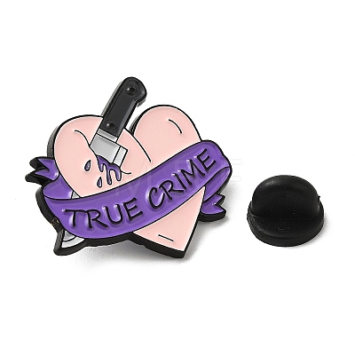 Knife with Heart & Word True Crime Enamel Pins JEWB-M029-06D-EB-1