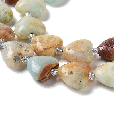 Natural Flower Amazonite Beads Strands X-G-E614-A21-01-1