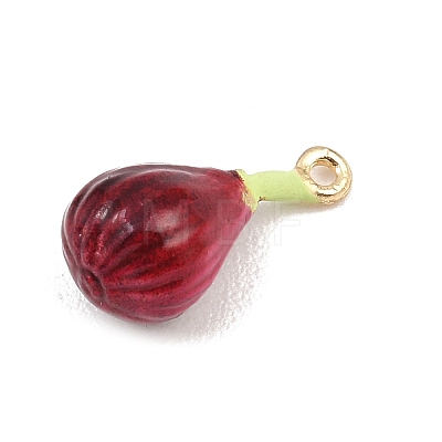 Fruit Alloy Enamel Pendants X-ENAM-P264-02E-G-1