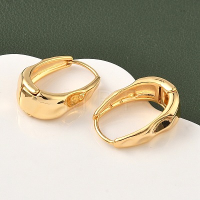 Brass Oval Hoop Earrings EJEW-D337-13G-1