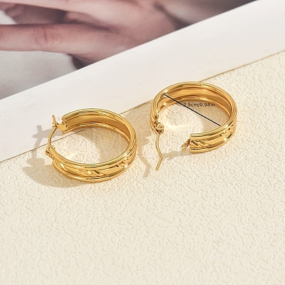 304 Stainless Steel Minimalist Round Hoop Earrings  MS5537-1