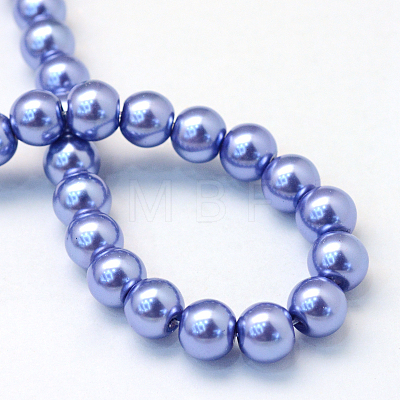 Baking Painted Pearlized Glass Pearl Round Bead Strands HY-Q003-6mm-09-1