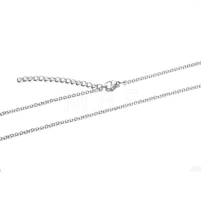 304 Stainless Steel Cable Chain Necklace STAS-T040-PJ204-40-1