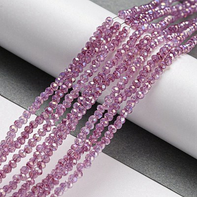 Transparent Baking Painted Glass Beads Strands DGLA-F002-02A-06-1