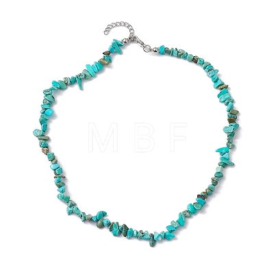 Natural Howlite Chip Beaded Necklace NJEW-JN04615-07-1