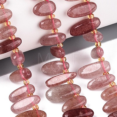 Natural Strawberry Quartz Beads Strands G-Z091-A25-1