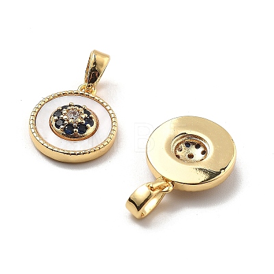 Brass Micro Pave Cubic Zirconia Charms KK-B129-16G-1