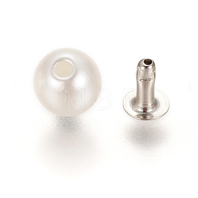 ABS Plastic Imitation Pearl Rivet Studs KY-L076-A-01-1